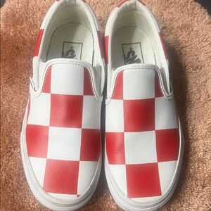 Red and White Checkered Slip-On Shoes-Unisex